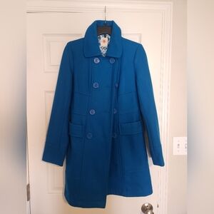 Tulle Women's Teal Double-Breasted Pea Coat